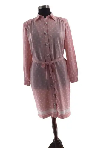 Leslie Fay Vintage Plus Size Pink and White Polka Dot Dress