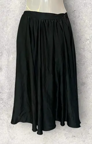 Vintage Suzanne Black Women's Size Small Flowy Long Maxi Skirt Button Closure