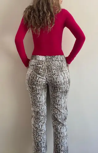 Snakeskin Print Work Pants No Size Tag Gray Size M