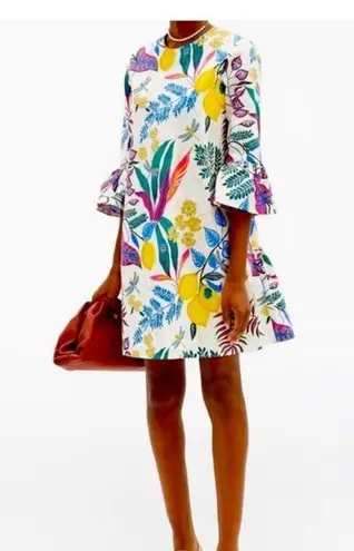 NWT La Double J 24/7 in Botanical Floral Heavy Cotton Mini Shift Dress M $990 Size M