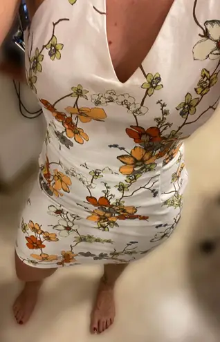 ZARA White Floral Dress