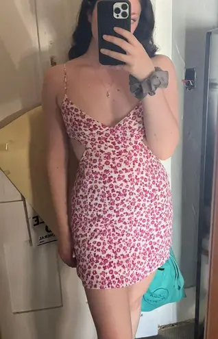 Boutique Sky To Moon Floral Cut Out Mini Dress