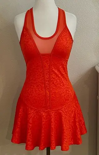 Stella McCartney X Adidas Floral Mesh Tennis Dress Tomato Red Size XS/S