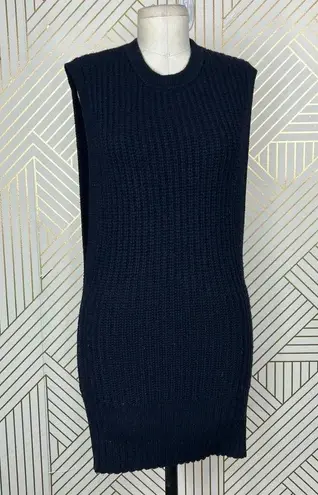 ALLSAINTS Mouleon Sweater Tunic Vest Dress Sleeveless Knit Navy Blue Size Small