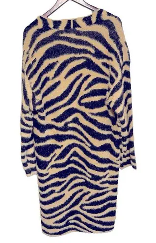 Band of Gypsies Tiger Print  Faux Fur  Duster Cardigan  Size Large Oversized