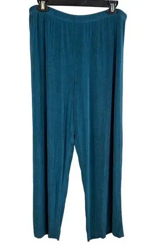 Coldwater Creek  Women Straight Leg Jersey Pant PXL Petite XL Teal Green Made USA