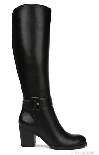 Naturalizer SOUL Black Wide Calf Chunky Heel Boot Knee High Size 6.5 New
