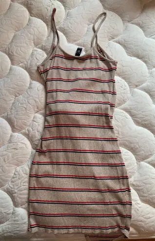 Windsor Nude Striped MIDI Dress