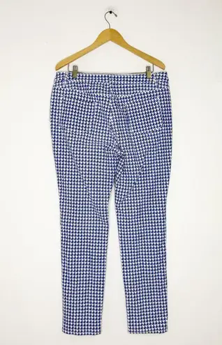 J. McLaughlin Women’s Lexi Pants Size 14 Blue White Geometric Print