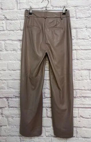 7 For All Mankind  Wide Leg Vegan Leather Cropped Pants Light Taupe Size XS