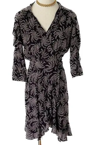 Ba&sh Corazon Ruffle Wrap Mini Dress Floral 3/4 Sleeve Size S small XS