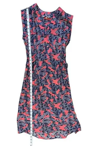 Tucker The Cami Ruffle Dress Beaux Bows Silk Pink and Blue Size XS