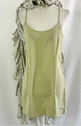 We Wore What New Floral Tie Neck Long Sleeve High Low Dress Green Size Small