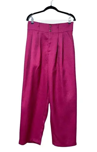 Cider High Waist Wide Leg Tweed Purple Trouser Pants Sz L
