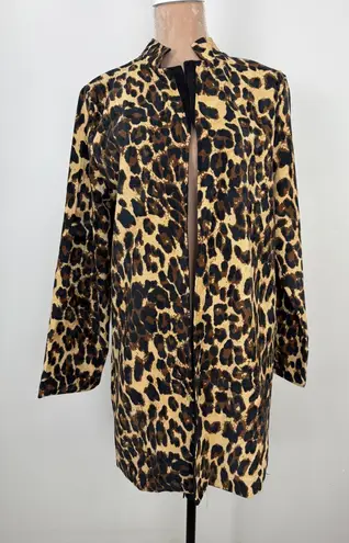 Chic Leopard Print Teddy Jacket for Women Brown Size undefined - Image 1
