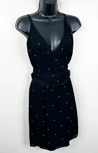 Giorgio Armani Vintage 90's Le Collezioni Dress Womens 6 Black Belted Polka Dots