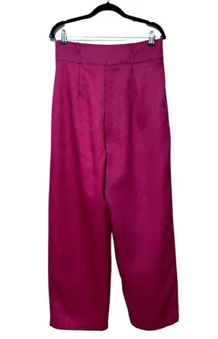 Cider High Waist Wide Leg Tweed Purple Trouser Pants Sz L