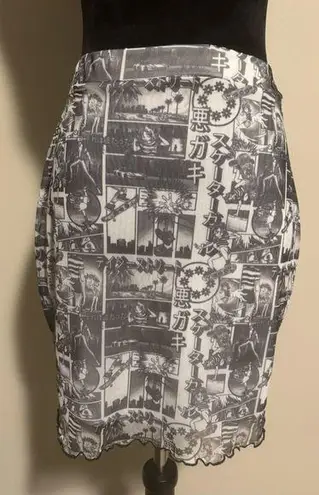 Daisy Street NWT Anime Black & White Mesh Mini Skirt size 8