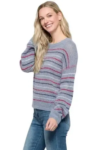 Sundry Anthropologie Cashmere and Wool Balloon Sleeve Striped Sweater Size L
