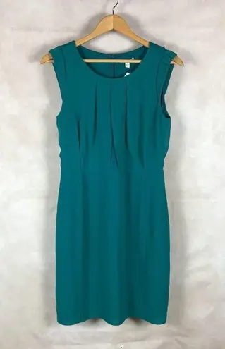 Green Pleated Wear to Work Sheath Dress NWT 6