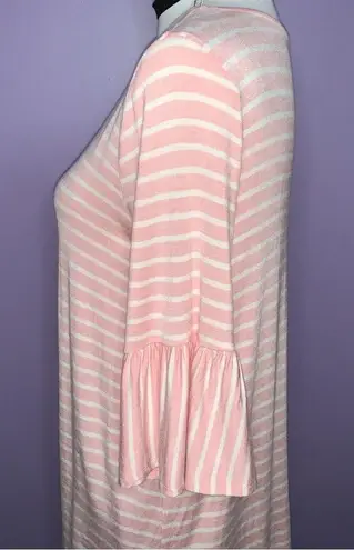 Reborn J Boutique Pink and White Bell Sleeve Top