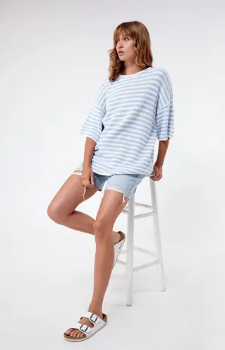 Rhythm NWT Corsica Striped Knit Oversized Sweater in Blue Stripe