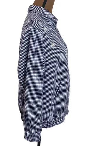 Vintage seersucker gingham bomber embroidered and embellished stars size 10 White