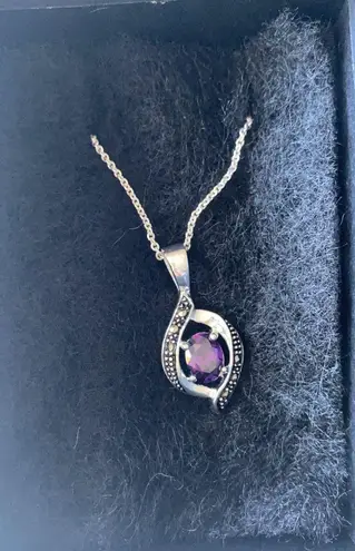 Boutique Purple Gem Silver Necklace