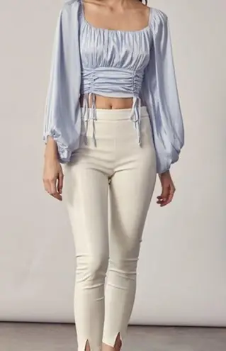 JET SET LONG SLEEVE RUCHED CROP TOP Size undefined