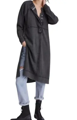 Pilcro Distressed Duster Hoodie Grey Black Size Small