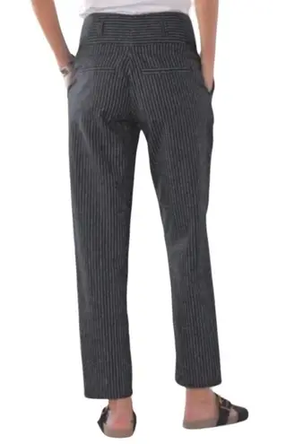 Sundance Amelia Linen Blend Black Pinstripe Pants 14