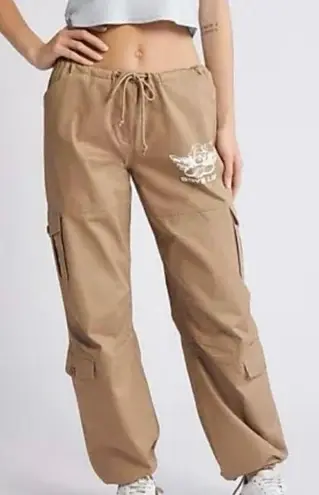 Boys Lie NEW  Size L Hits Different Roth Pants Cargo Khaki Tan Brown