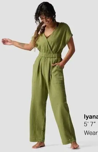 Backcountry Sleeveless Cotton Gauze Jumpsuit Olive Green Gorpcore Earth Tones