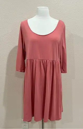 Garnet Hill Coral Knit Trapeze Dress Size Large