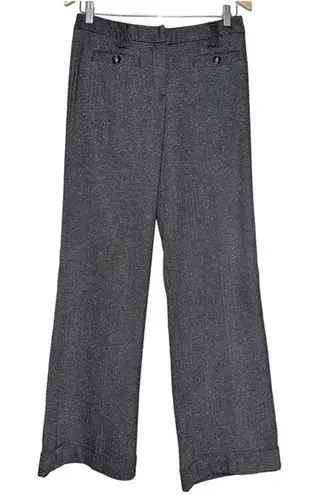 Sandro Sportswear Womens Size 6 Gray Tweed Button Pocket Wide Leg Trousers Pants