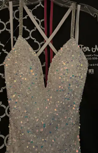 Primavera Couture Primavera Sparkling White Long Dress