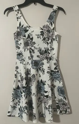 Divided Floral Skater Dress