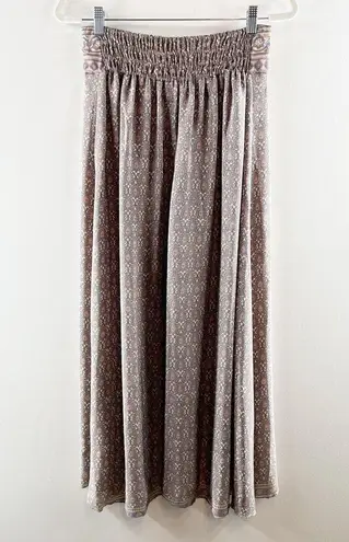 Mexicali Blues Cropped Wide Leg Printed Palazzo Pants Cream Pink Small