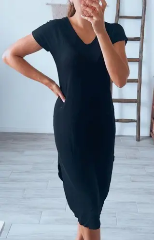 Antistar Black Casual Rounded Hen Midi Dress XS