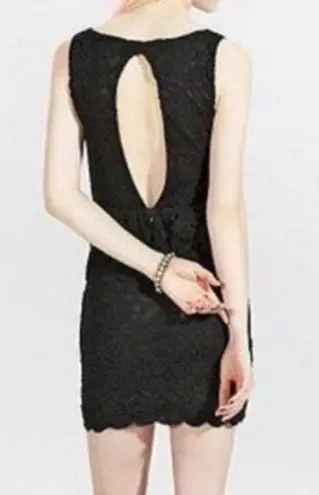 Pins & Needles Open Back Peplum Lace Dress Cut Out Sleeveless Mini Black