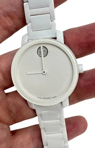 Movado Bold Evolution 2.0 Womens Watch with White Dial & White Ceramic Bracelet