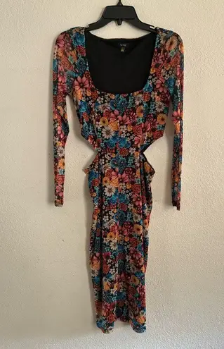 AFRM Bohemian Women’s Multicolor Floral Mesh Midi Body