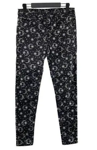 Blackheart Stingerette Skinny Jeans Women Juniors 9 Black Moon Star Cotton Blend