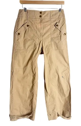 Veronica Beard Sigrid Khaki High Rise Wide Leg Cargo Utility Pants Size 6