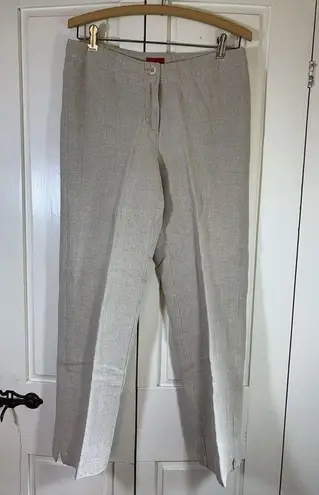 Isda & Co Linen Pants Women 4 Khaki Neutral Beige Chic Office Minimalist Basic Tan