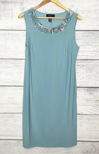 R & M Richards Light Blue Floral Jacket Dress 2 Piece Set Size 12