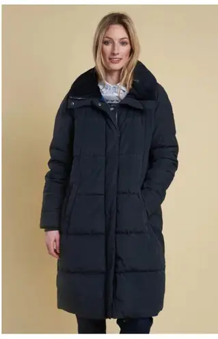 Barbour Leck Water Resistant Baffle Navy Quilted Coat Size US/12