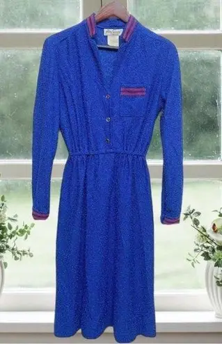 Vintage Blue Miss Sandy  red textured dress M