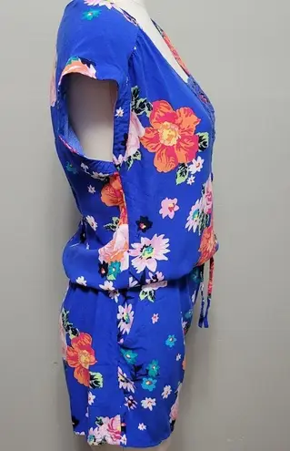 Matilda Jane Out and About Blue Floral Romper Size: S