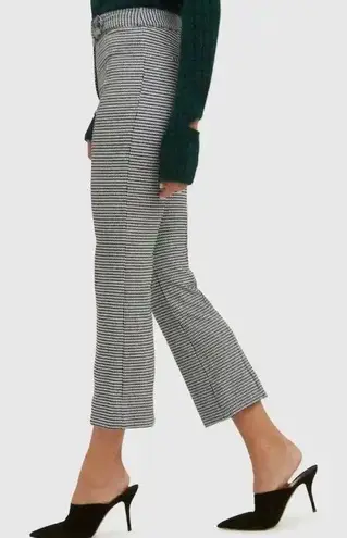 Derek Lam 10 Crosby Houndstooth Crop Flare Pants Black Size 4